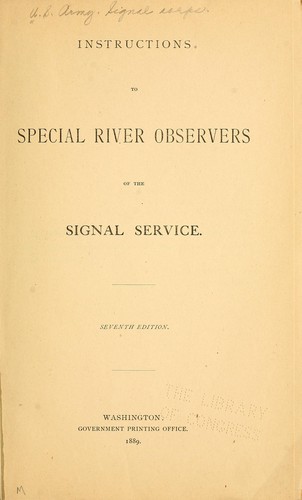 Instructions to special river observers of the Signal service