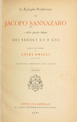 Le egloghe pescherecce di Jacopo Sannazaro