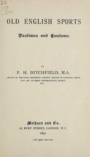 Old English sports, pastimes, and customs