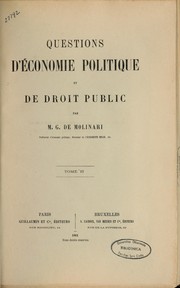 Questions d'économie politique et de droit public