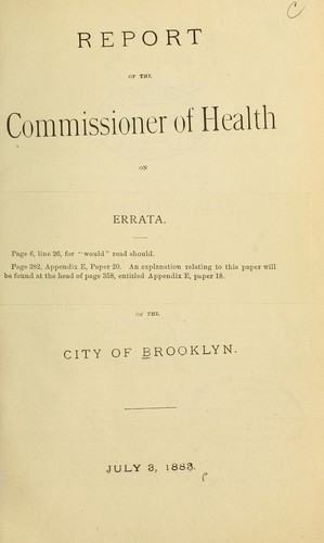 Report of the Commissioner of Health on illuminating gas