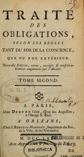 Traité des obligations selon les règles tant du for de la conscience que du for extérieur