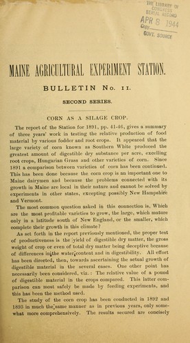Corn as a silage crop