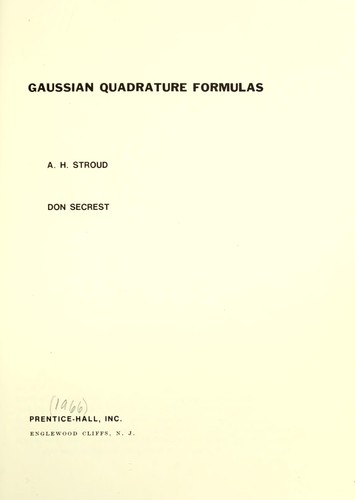 Gaussian quadrature formulas