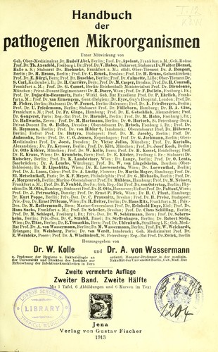 Handbuch der pathogenen Mikroorganismen...