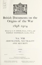 British documents on the origins of the war, 1898-1914
