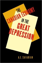 The Canadian economy in the great depression