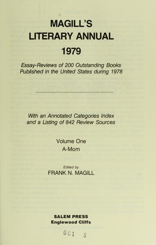 Magill's Literary Annual 1979