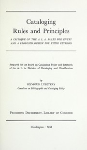 Cataloging rules and principles