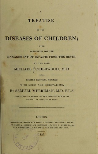 A treatise on the diseases of children