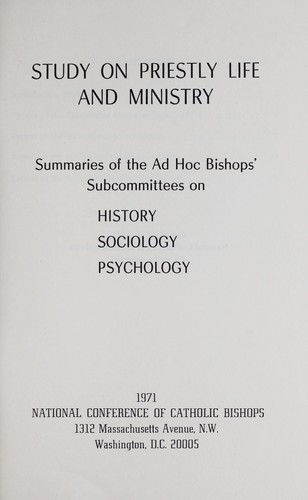 Study on priestly life and ministry