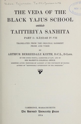 The veda of the Black Yajus school