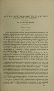 Review of the evidence relating to auriferous gravel man in California