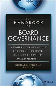 THE HANDBOOK OF BOARD GOVERNANCE