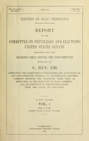 Election of Isaac Stephenson