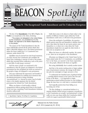 The Exceptional Tenth Amendment and Its Unknown Exception