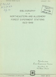 Bibliography of the Northeastern and Allegheny forest experiment stations, 1923-1949