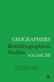 Geographers Biobibliographical Studies