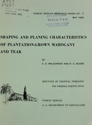 Shaping and planing charactersitics of plantation-grown mahogany and teak