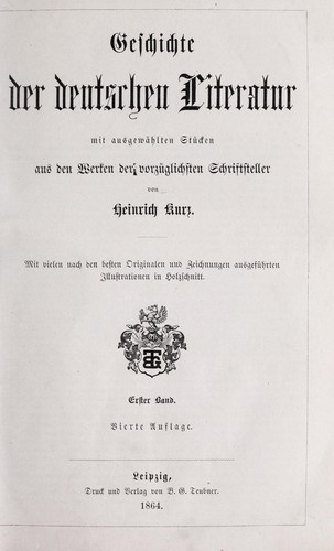 Geschichte der deutschen Literatur mit ausgewÃ¤hlten StÃ¼cken aus den Werken der vorzÃ¼glichsten Schrifsteller