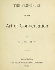 The principles of the art of conversation