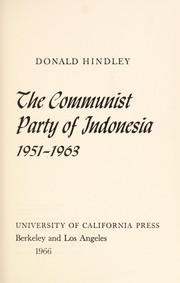 The Communist Party of Indonesia, 1951-1963