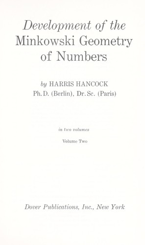 Development of the Minkowski geometry of numbers