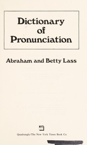 Dictionary of pronunciation