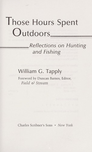 Those Hours Spent Outdoors