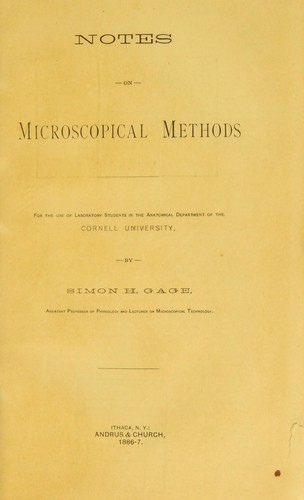 Notes on microscopical methods