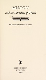 Milton and the literature of travel
