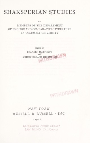 Shaksperian studies