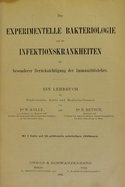 Die experimentelle Bakteriologie und die Infektionskrankheiten