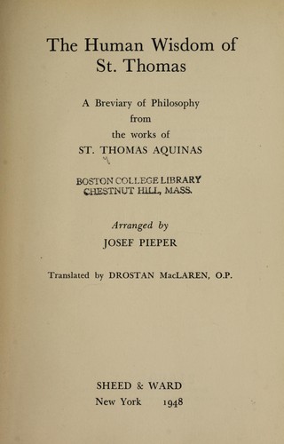 The human wisdom of St. Thomas