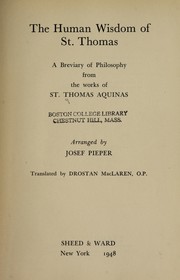 The human wisdom of St. Thomas