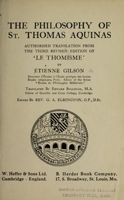 The philosophy of St. Thomas Aquinas
