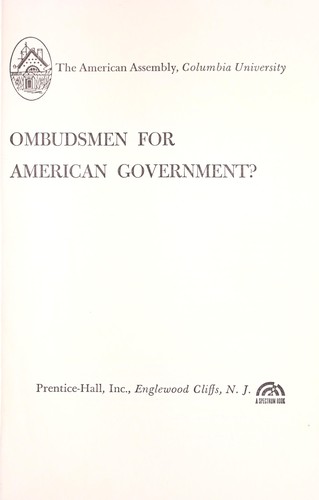 Ombudsmen for American Government?