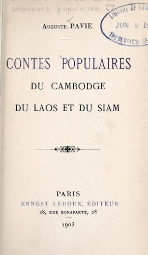 Contes populaires du Cambodge, du Laos et du Siam