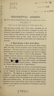 [Notes on some of the chief tectonic lines of Australia] presidential address by the president ... May 3rd, 1911
