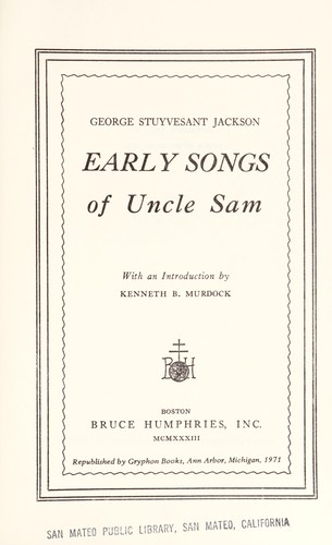 Early songs of Uncle Sam