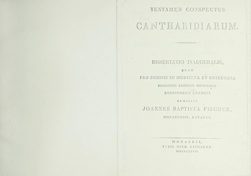 Tentamen conspectus Cantharidarum