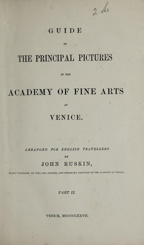 Guide to the principal pictures in the Academy of Fine Arts at Venice