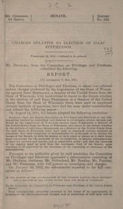 Charges relative to election of Isaac Stephenson