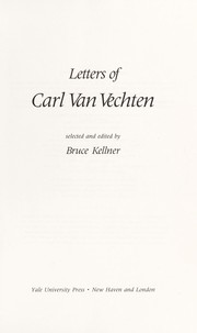 Letters of Carl Van Vechten