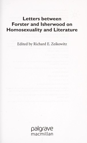 Letters between Forster and Isherwood on homosexuality and literature