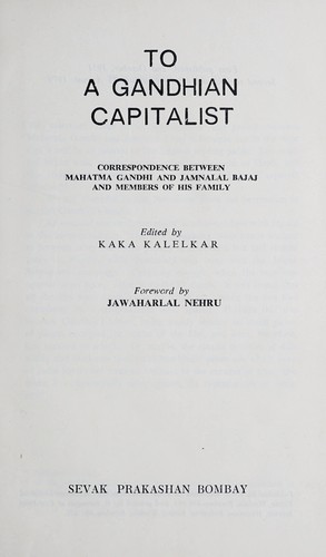 To a Gandhian capitalist