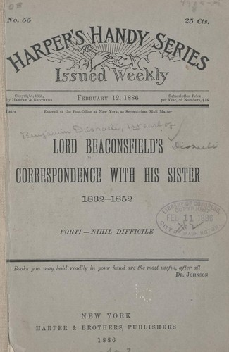 Lord Beaconsfield's correspondence with his sister, 1832-1852