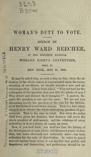 Woman's duty to vote