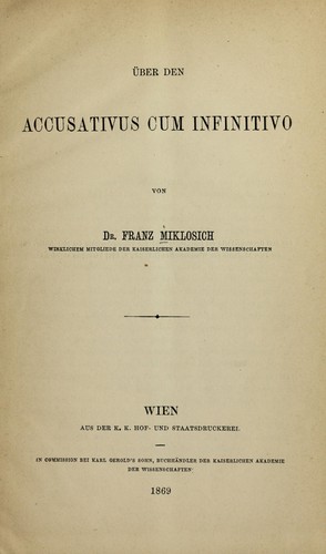 Über den Accusativus cum Infinitivo