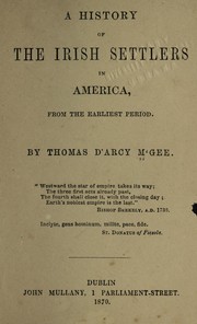 A history of the Irish settlers in North America